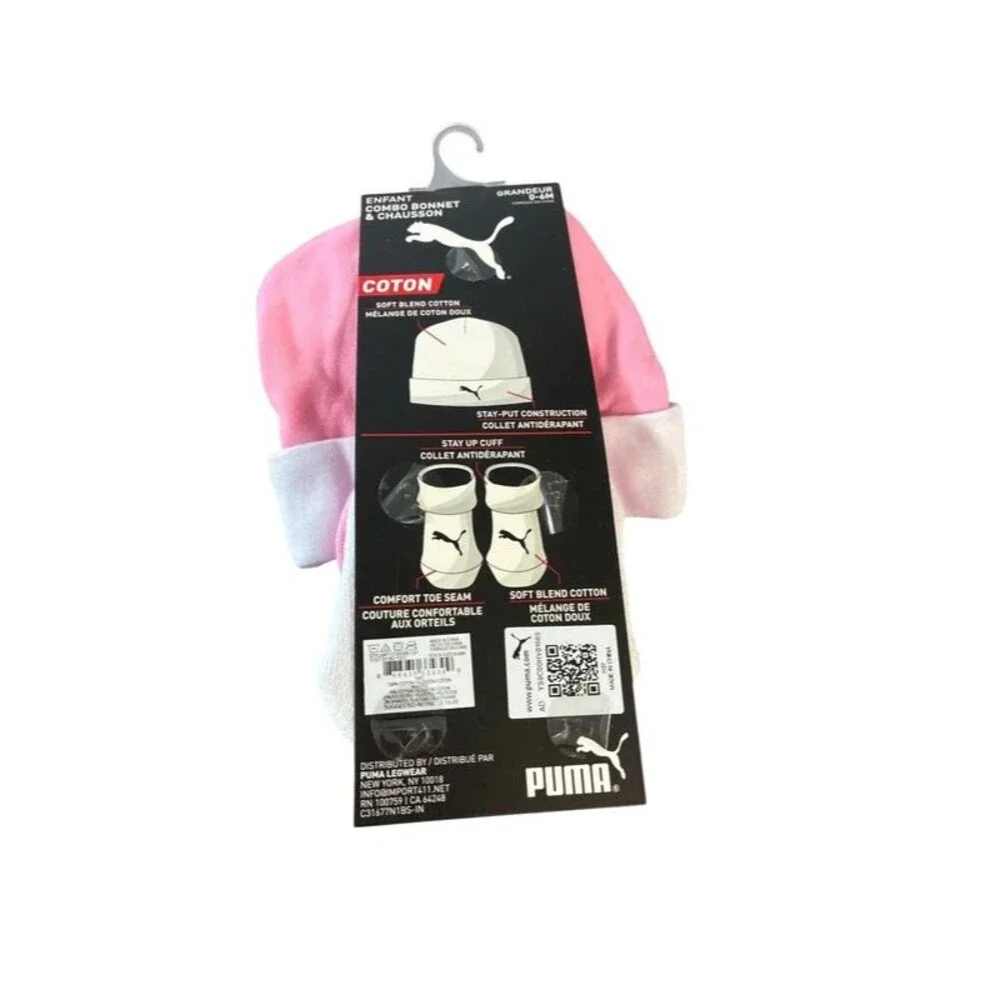 Puma infant hat & socks 0-6 months
